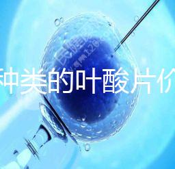 不同種類的葉酸片價格差距大，盒裝瓶裝均不同